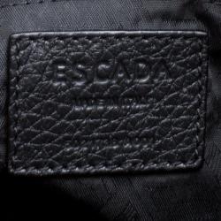 Pre Owned Escada Black Leather Studded Zip Tote