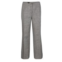 Escada Brown and White Textured Belted Vest and Trouser Set S