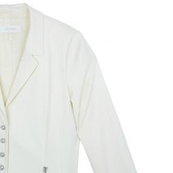 Pre Owned Escada Off-White Embroidered Suit M