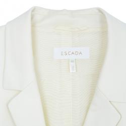 Pre Owned Escada Off-White Embroidered Suit M
