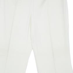 Pre Owned Escada Off-White Embroidered Suit M