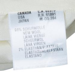 Pre Owned Escada Off-White Embroidered Suit M