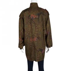 Pre Owned Escada Margaretha Ley Multicolor Paisley Horse Print Wool Blouse M