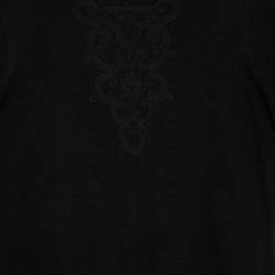 Pre Owned Escada Black Embroidered Long Sleeve T-Shirt M