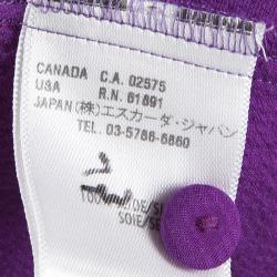 Escada Purple Textured Silk Ruffle Top XS