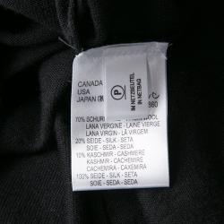 Pre Owned Escada Monochrome Faux Layered Ruffled Trim Long Sleeve Blouse S