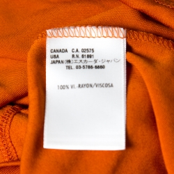 Escada Orange Knit Cascading Layered Sleeve Fitted Top M