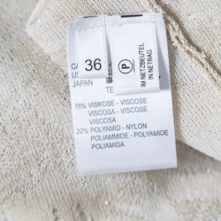 Escada Beige Lurex Knit Embellished Cardigan M