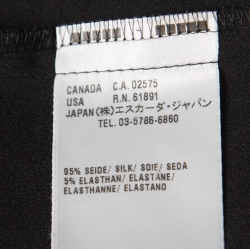 Pre Owned Escada Black Silk Chain Detail Asymmetric Neck Boxy Top L