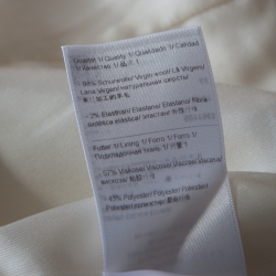 Pre Owned Escada Cream Stretch Wool Wide Leg Tunka Trousers XL