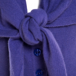Escada Purple Angora Wool Cut Out Back Detail Caped Vest L