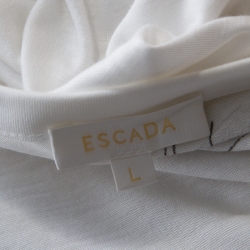 Escada White Horse Necklace Print Jersey Embellished Vest L