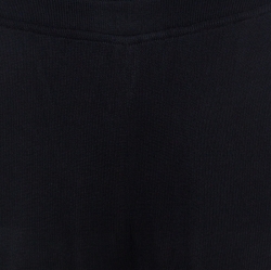 Escada Black Stretch Knit Fringed Hem Elasticized Waist Pants M 