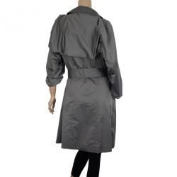 Pre Owned Escada Puff Sleeves Polyester Trench Coat S