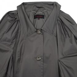 Pre Owned Escada Puff Sleeves Polyester Trench Coat S