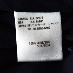 Pre Owned Escada Navy Blue Silk Paneled Flutter Skirt M