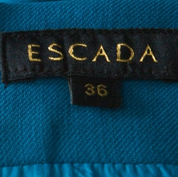 Pre Owned Escada Blue Wool Pencil Skirt M