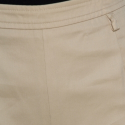 Escada Beige Cotton Straight Fit Trousers XL