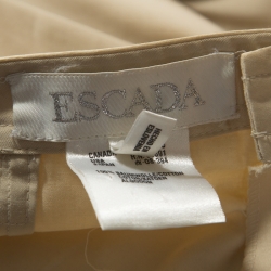 Escada Beige Cotton Straight Fit Trousers XL