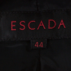 Pre Owned Escada Black Contrast Embroidery Knit Short Sleeve Jacket XL