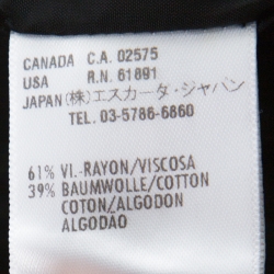 Pre Owned Escada Black Contrast Embroidery Knit Short Sleeve Jacket XL