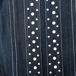 Pre Owned Escada Dark Blue Pearl Embellished Zipped Jacket L