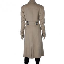 Pre Owned Escada Tan Cashmere Long Coat S