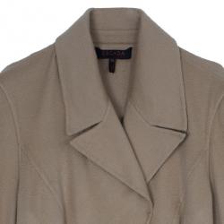 Pre Owned Escada Tan Cashmere Long Coat S
