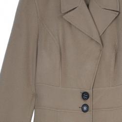 Pre Owned Escada Tan Cashmere Long Coat S