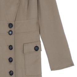 Pre Owned Escada Tan Cashmere Long Coat S