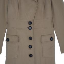 Pre Owned Escada Tan Cashmere Long Coat S