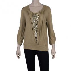 Pre Owned Escada Brown Sequin Top S