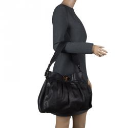 Pre Owned Escada Black Leather Shoulder Bag