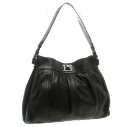 Pre Owned Escada Black Leather Shoulder Bag