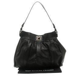 Pre Owned Escada Black Leather Shoulder Bag