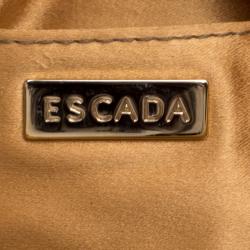 Pre Owned Escada Yellow Pleated Satin Chain Shoulder Bag