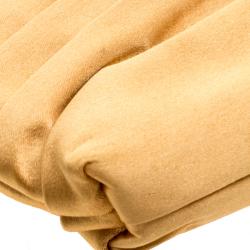 Pre Owned Escada Yellow Pleated Satin Chain Shoulder Bag