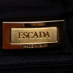 Pre Owned Escada Red/Black Leopard Print Calfhair and Leather Shoulder Bag