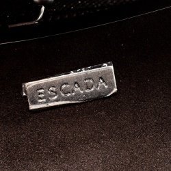 Pre Owned Escada Dark Beige Lizard Glitter Chain Clutch