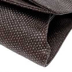 Pre Owned Escada Dark Beige Lizard Glitter Chain Clutch