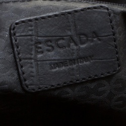 Pre Owned Escada Black Croc Embossed Leather Frame Satchel 