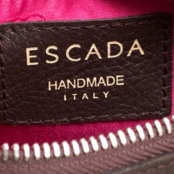 Escada Dark Brown Leather Small Eluna Shoulder Bag