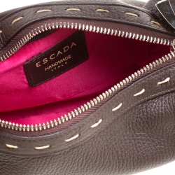 Escada Dark Brown Leather Small Eluna Shoulder Bag