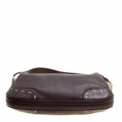 Escada Dark Brown Leather Small Eluna Shoulder Bag