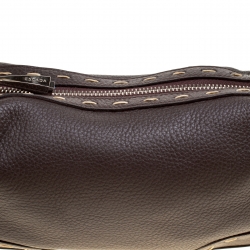 Escada Dark Brown Leather Small Eluna Shoulder Bag