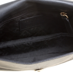 Pre Owned Escada Black Leather Flap Shoulder Bag