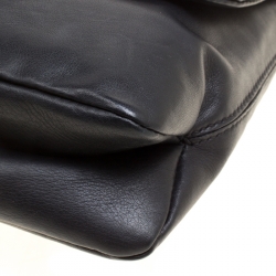 Pre Owned Escada Black Leather Flap Shoulder Bag