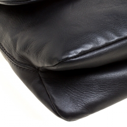 Pre Owned Escada Black Leather Flap Shoulder Bag