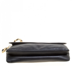 Pre Owned Escada Black Leather Flap Shoulder Bag