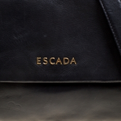 Pre Owned Escada Black Leather Flap Shoulder Bag